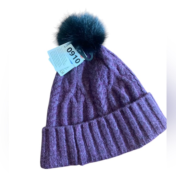lululemon athletica Accessories - NWT Lululemon cable knit pom beanie PURPLE